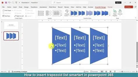 Changing the SmartArt Layout to a Trapezoid List