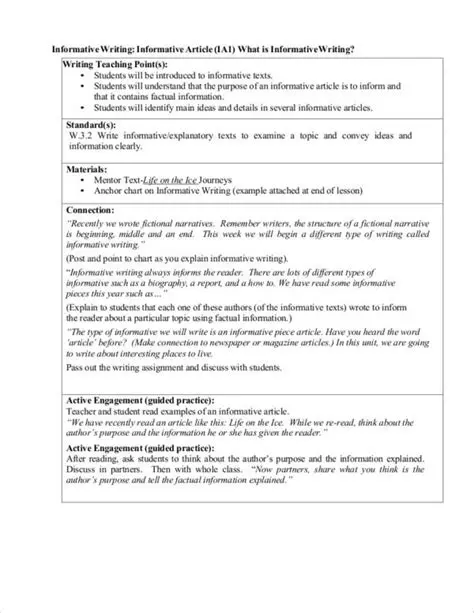 Characteristics of Informative Writing