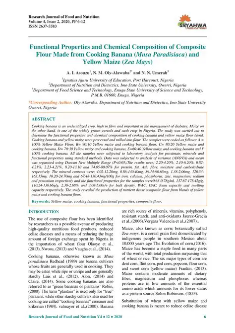 Chemical and Functional Characteristics of Composite Flour from Modified Kasava Flour and Flour