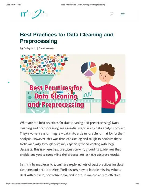 Cleaning and preprocessing