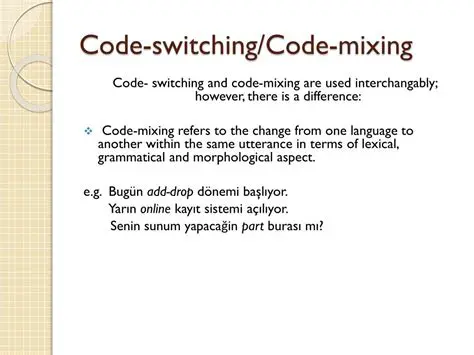 Code switching and code mixing