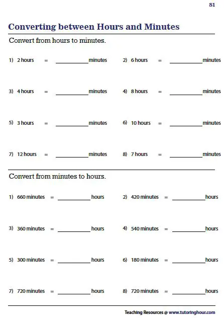 Converting Time from Minutes to Hours