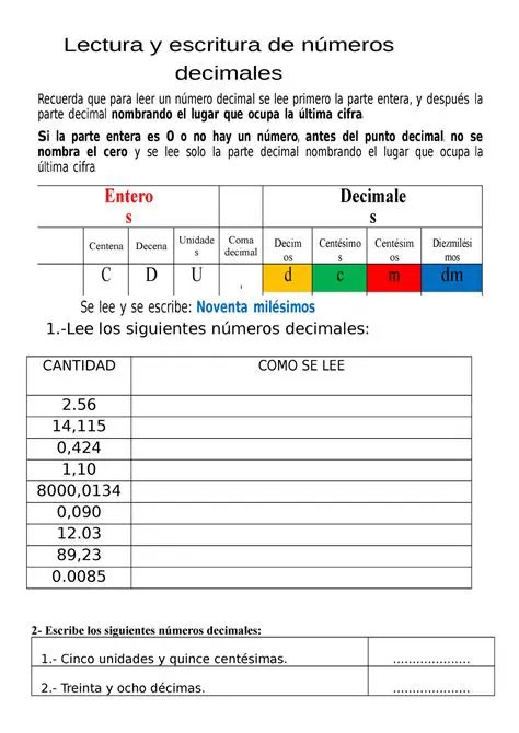 Escribir la respuesta en forma decimal
