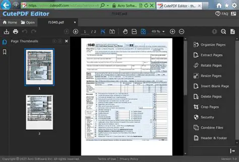 Features of CutePDF Editor Toolbar