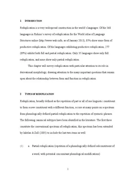 Further study of the types of reduplication in the Karo language