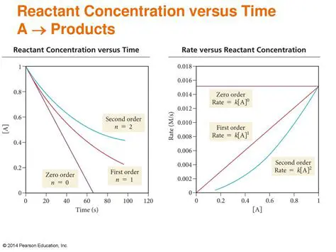 Graphic Representation of Reactant Concentration on Time