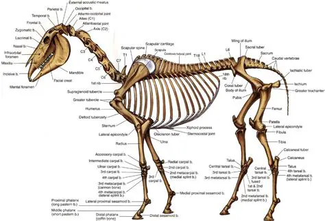 Huesos de las patas de un caballo