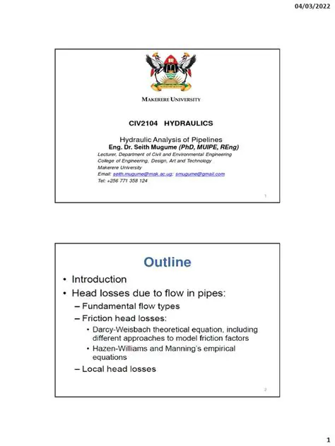 Hydraulic Analysis of Pipelines