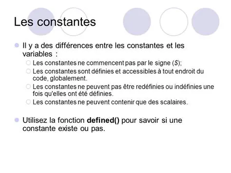Identifier les variables et les constantes