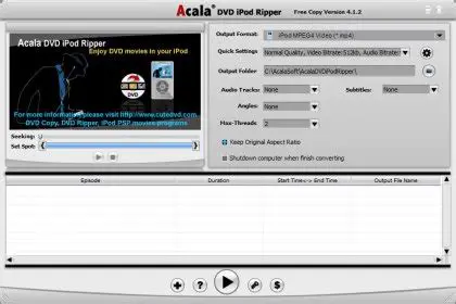 Key Features of Acala DVD iPod Ripper