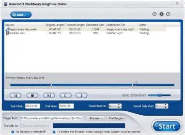 Key Features of Aimersoft BlackBerry Ringtone Maker