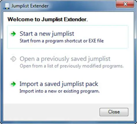 Key Features of Jumplist Extender