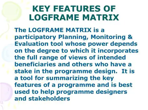 Key Features of Logframe Module
