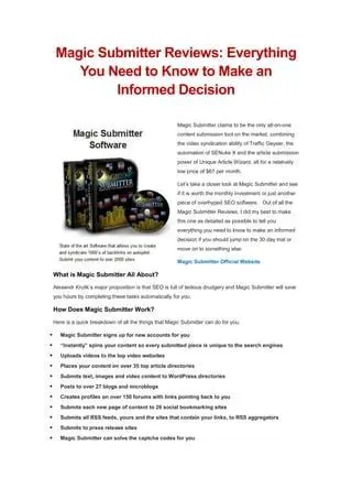 Key Features of Magic Article Submitter