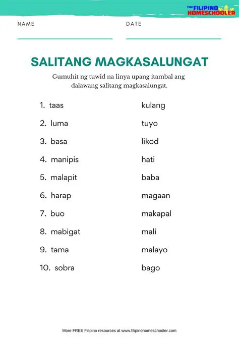 Mga Salita at Kasingkahulugan