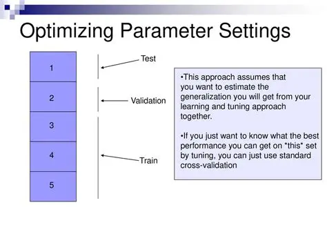 Optimizing the parameter settings