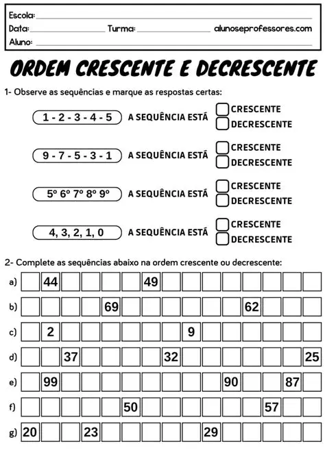 Perguntas e Respostas sobre Redposta da Ordem Crescente