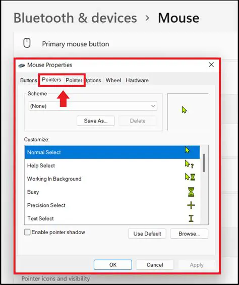 Select the cursor you want to use