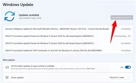 Select the updates to install