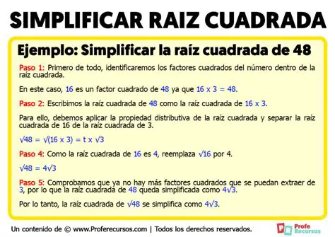 Simplificar a raiz quadrada
