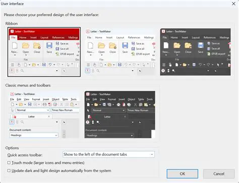 Switch between classic menu toolbar and ribbon interface