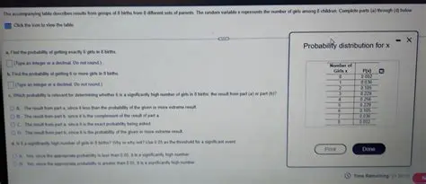 The Accompanying Table Describes Results from Groups of 8 Births