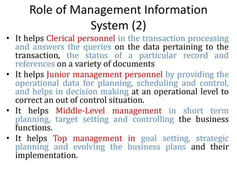 The Role of Management Information System in Decision Making