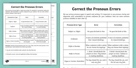Tips for Correcting Pronoun Errors