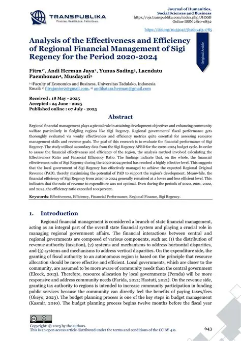 Understanding Effectiveness in Regional Financial Management