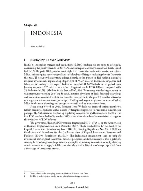 Understanding the Merger Regulation in Indonesian Law