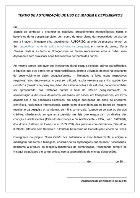 Uso de imagens e depoimentos